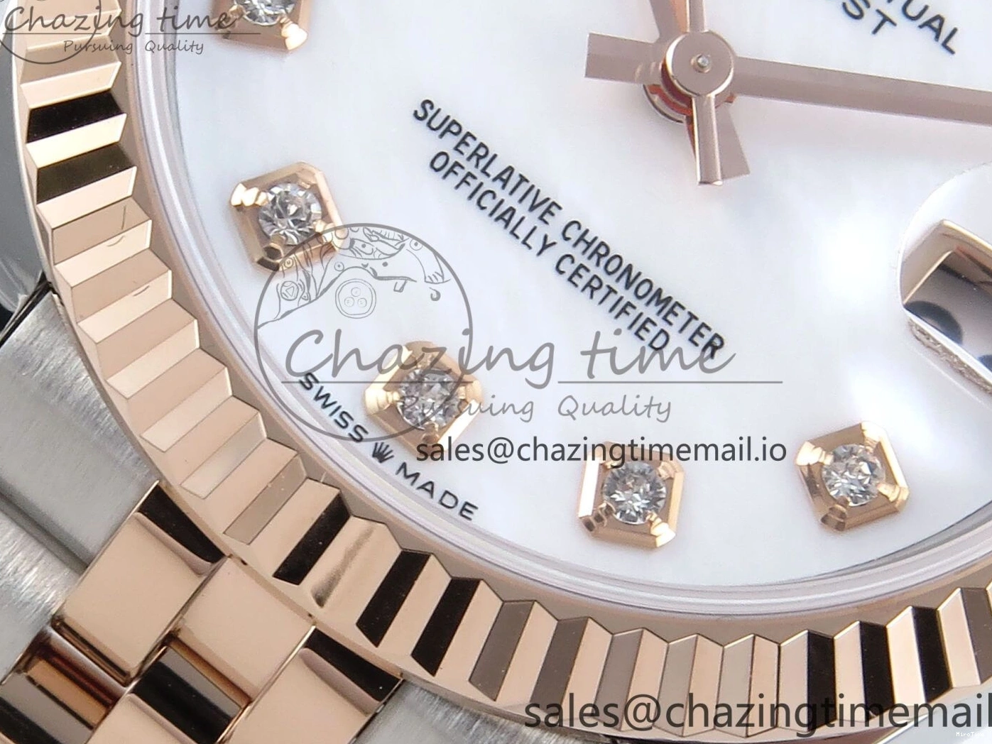 MiroTime 0102 QuickDry DateJust 31 278271 ARF 1:1 Best Edition 904L Steel White MOP Diamonds Dial on SS RG Jubilee Bracelet ETA 517